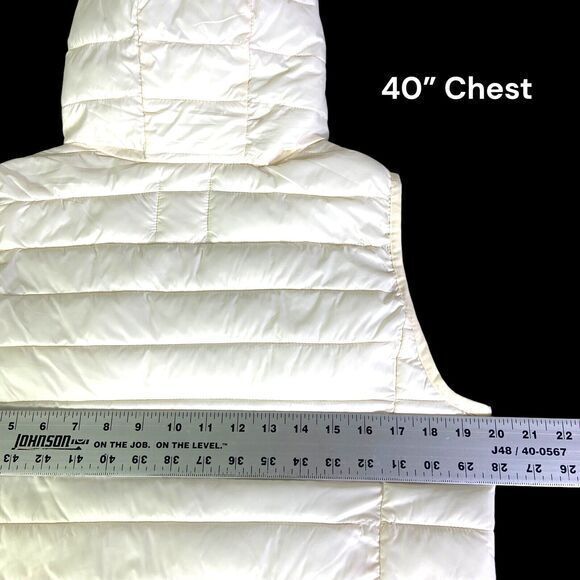 Copper Key Cream Vest Puff Quilted Hooded Jacket Women Size Large Zip Front - Picture 10 of 11